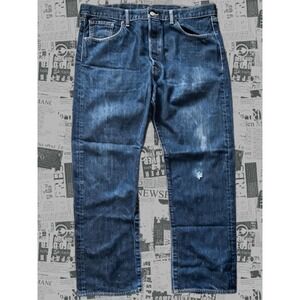 Levis 501 Original Fit Mens Dark Wash Straight Leg Button Fly Jeans 38x30
